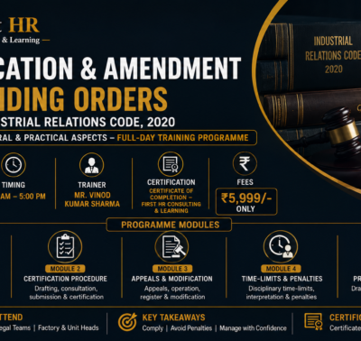 Certification & Amendment of Standing Orders