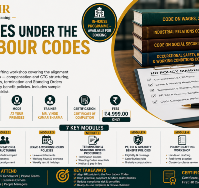 HR Policies Under the New Labour Codes Training